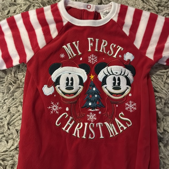 Baby My First Christmas Mickey Pajama and Hat set - Picture 2 of 5